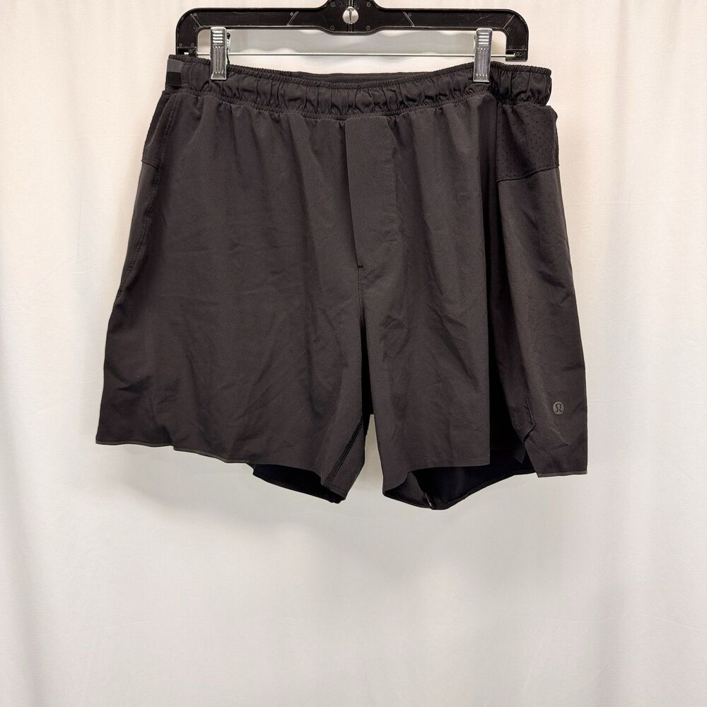 Lululemon Surge Shorts Mens XL Running Lined Black 6” Inseam Training M7A99S